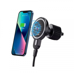Автомобильный держатель магнитный LDNIO MA20 с беспроводной зарядкой Magsafe 15W, 360`