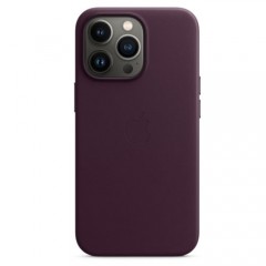 Кожаный чехол MagSafe для iPhone 13 Pro Max, цвет «тёмная вишня»