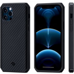 Чехол Pitaka MagEZ Case Pro 2 для iPhone 12/12 Pro, черно-серый, кевлар (арамид)
