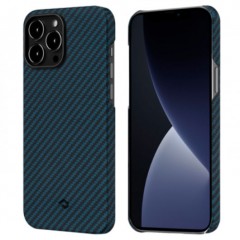 Чехол Pitaka MagEZ Case для iPhone 13 Pro, черно-синий, кевлар (арамид)