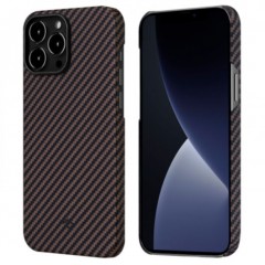Чехол Pitaka MagEZ Case для iPhone 13 Pro 6.1", черно-коричневый, кевлар (арамид)