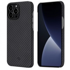 Чехол Pitaka MagEZ Case для iPhone 13 Pro 6.1", черно-серый, кевлар (арамид)