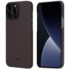 Чехол Pitaka MagEZ Case для iPhone 13 Pro Max, черно-коричневый, кевлар (арамид)