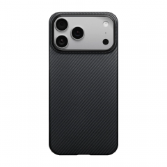 Чехол Pitaka Ultra-Slim Case 600D Black/Grey для iPhone 17 Pro, Черный, кевлар (арамид)