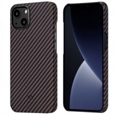 Чехол Pitaka MagEZ Case для iPhone 13 mini, черно-коричневый, кевлар (арамид)
