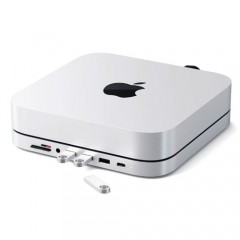 Подставка и концентратор SATECHI TYPE-C ALUMINUM STAND & HUB FOR MAC MINI, Серебро