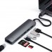 Адаптер SATECHI USB-C SLIM MULTI-PORT WITH ETHERNET ADAPTER, Space Gray
