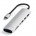 Адаптер SATECHI USB-C SLIM MULTI-PORT WITH ETHERNET ADAPTER, Silver