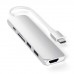 Адаптер SLIM ALUMINUM TYPE-C MULTI-PORT ADAPTER V2, Silver