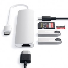 Адаптер SLIM ALUMINUM TYPE-C MULTI-PORT ADAPTER V2, Silver