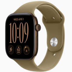 Apple Watch Series 12 GPS, 46mm Темная бронза и спортивный ремешок "Олива" - M/L, MJEU4