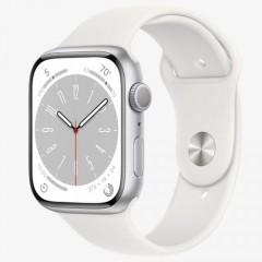 Watch Series 8 GPS 41 мм Корпус из алюминия серебристого цвета, белый спортивный ремешок S/M 